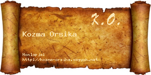 Kozma Orsika névjegykártya